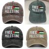 Výšivka Free Palestine na kšiltovce typu Dad Hat s nastavitelným zapínáním pro letní nošení venku