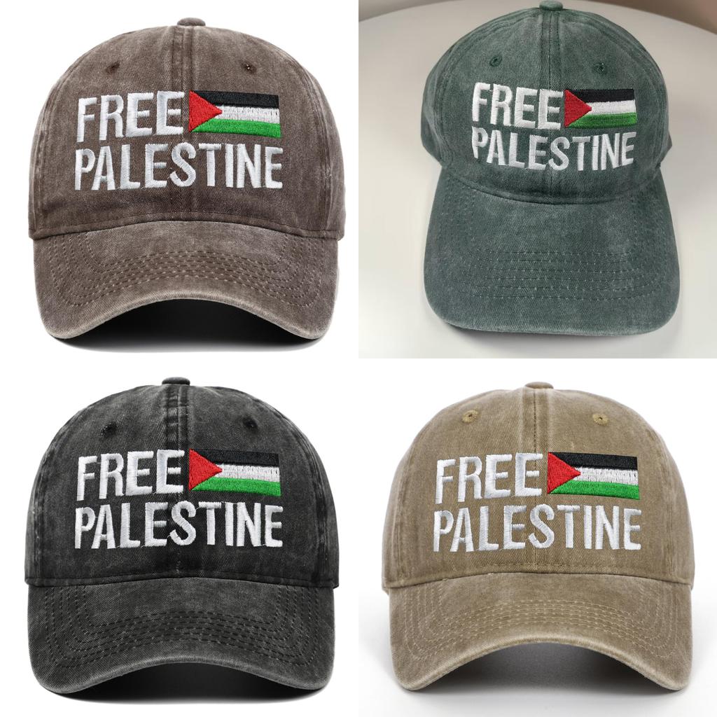 Výšivka Free Palestine na kšiltovce typu Dad Hat s nastavitelným zapínáním pro letní nošení venku