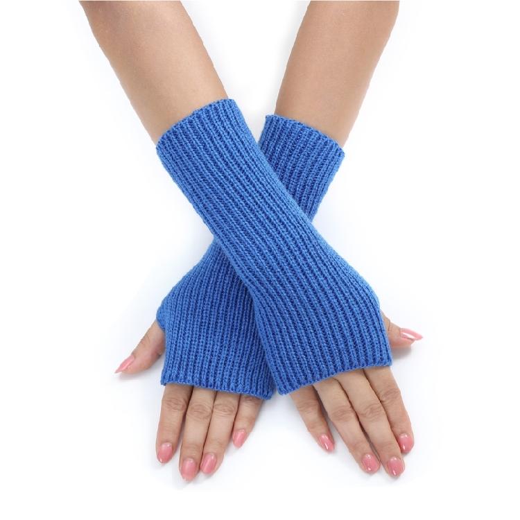 Keep Warm Lengthen Gloves Half Finger Knit Solid Color Mitten for Adult Teens