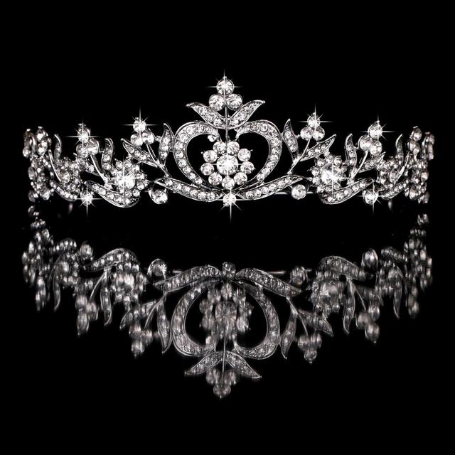 Bride Crown Big Rhinestone Pearl Queen Headdress Bridesmaid Head -Mounted Wedding Accessories Decoration