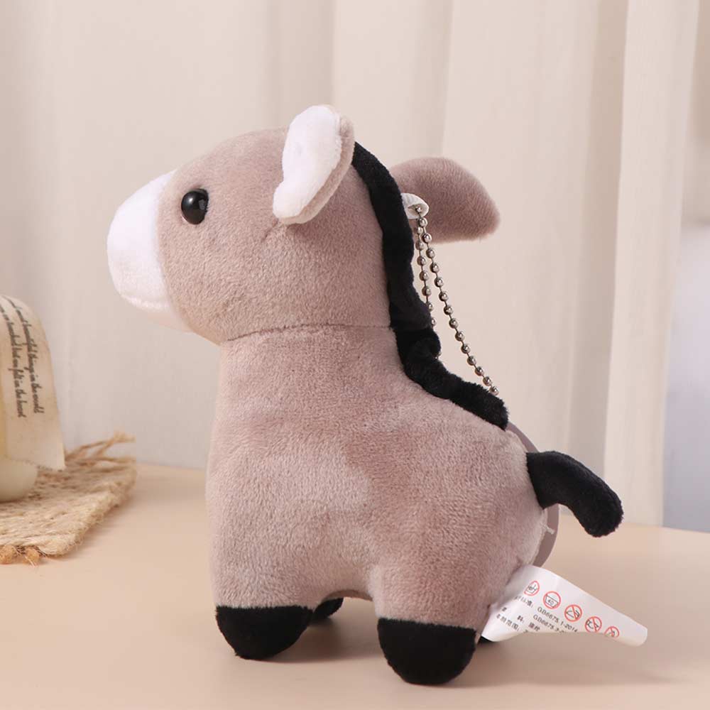 Stuffed Animal Horse Key Ring Cartoon Animal Hanging Decor Giraffe Pendant Horses Plush Cute Pony Donkey Small Doll