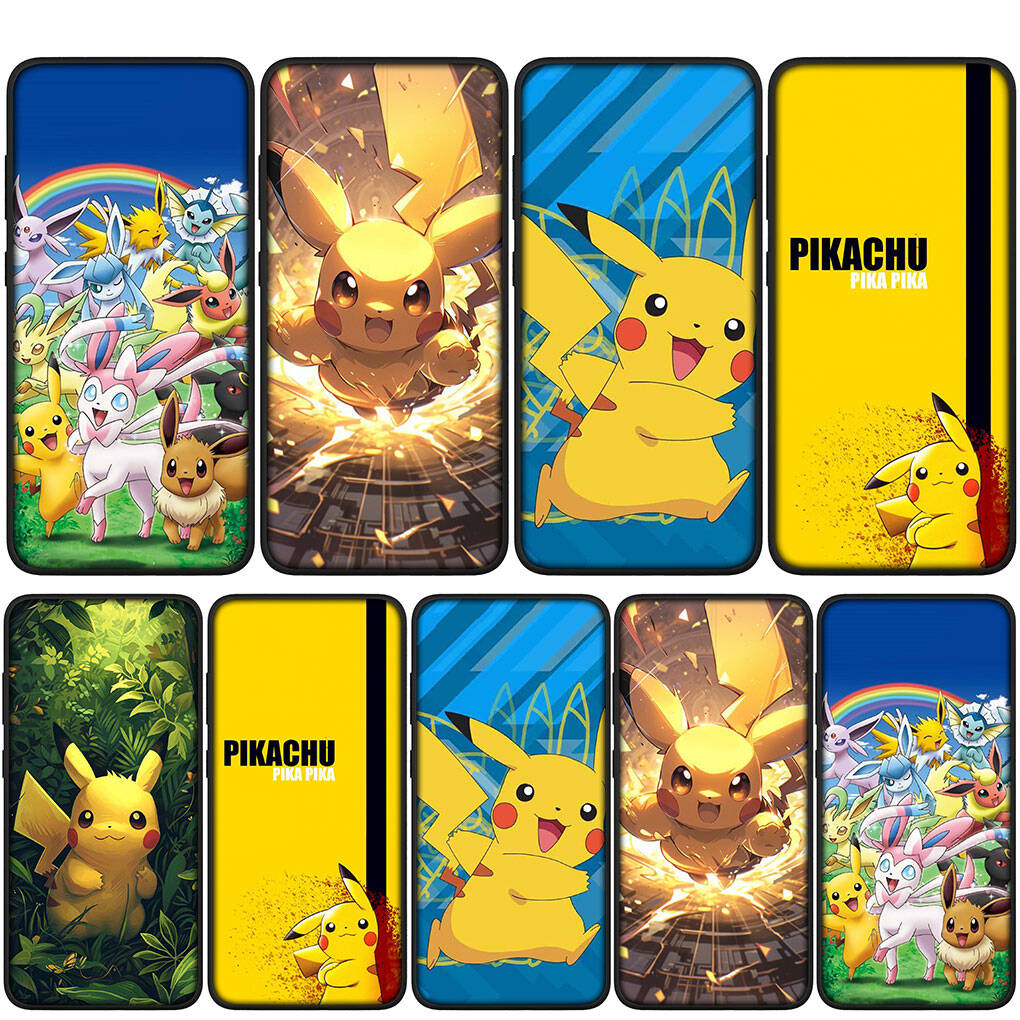 Cover for iPhone 17 16 15 Xiaomi Poco Redmi Note 14 13 12 11 Pro Max Samsung Galaxy S25 S24 S23 OPPO Huawei Anime Pokemon GO Pikachu Cute Phone Case