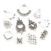 30pcs Antique Silver Plated Boho Vintage Flower Connector Charms Pendant DIY Necklace Bracelet Jewelry Making Findings Supplies