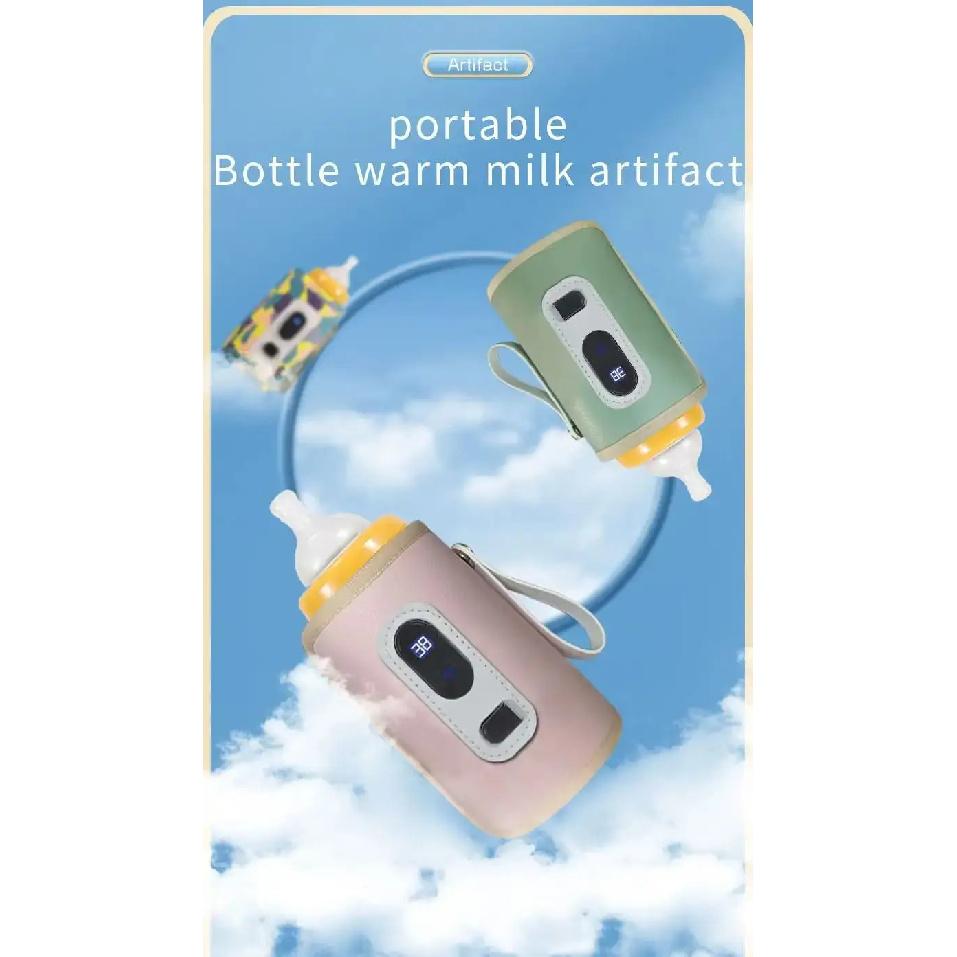 Portable Baby Bottle Insulation Sleeve, Baby Milk Insulation Device with LCD Screen, USB Insulation Bottle for Car Travel, Porta