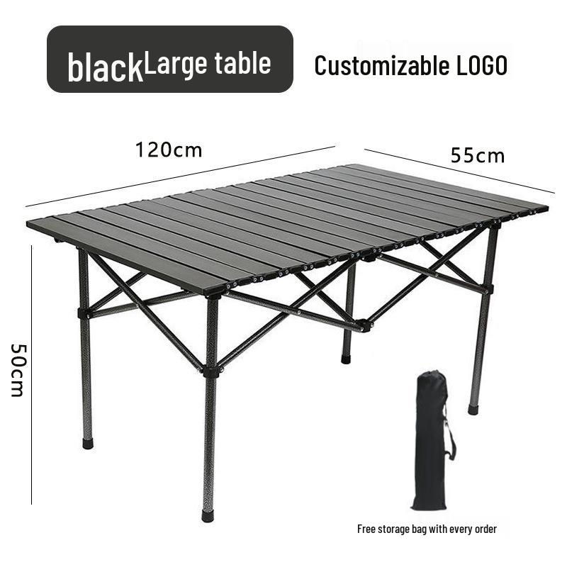 Outdoor Foldable Aluminum Table and Chair Set - Portable Picnic and Camping Roll-Up Table
