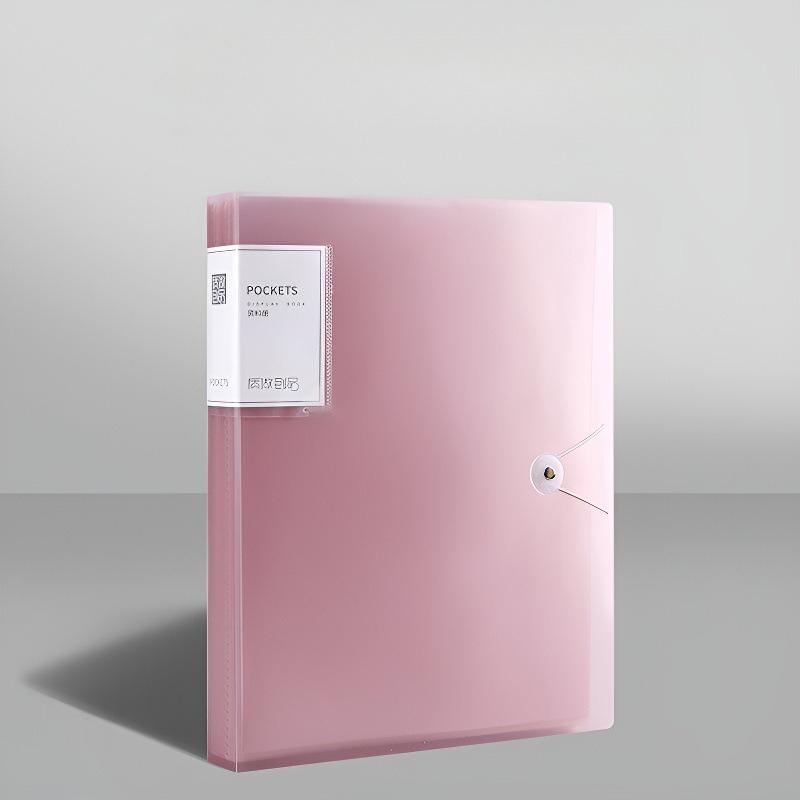 1 A4 File Folder with 60 Transparent PP Plastic Bags - High Transparency, Durable Ring Binder, Label-free System,