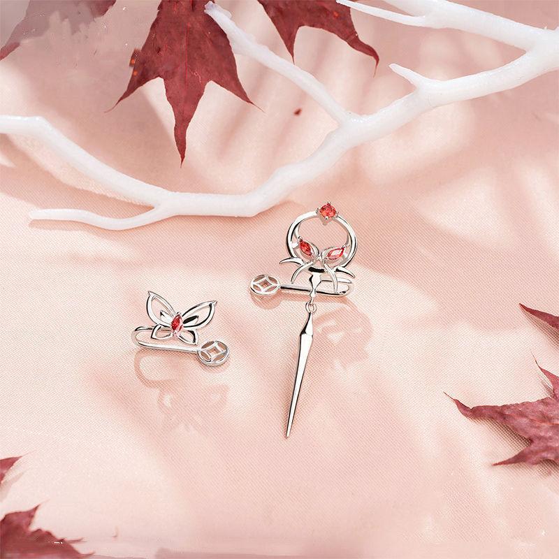 1Pair Anime Tian Guan Ci Fu Earring Heaven Official'S Blessing Hua Cheng Xie Lian Women Irregular Ear Stud Pendant Jewelry Gifts