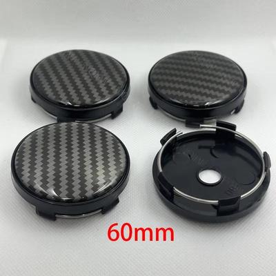 4 ks/sada 60 mm 3D karbónové krytky nábojov kolies auta, prachotesné kryty, univerzálne krytky nábojov kolies, príslušenstvo