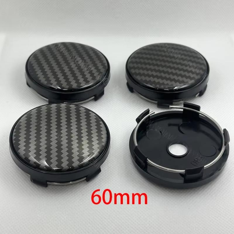 4Pcs/Set 60mm 3D Carbon Fiber Car Wheel Center Hub Cap Dust-proof Cover Universal Auto Wheel Center Hub Caps Cover Accessories