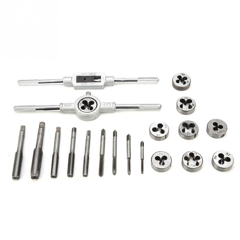 Buy 20pcs Taps and Dies Set M3M12 Screw Thread & Tap Wrench & Die Wrench Hand at affordable