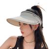 uv Women's summer sun protection hat with open top, UV protection, ice silk cool hat, large brim for full-face coverage while cycling