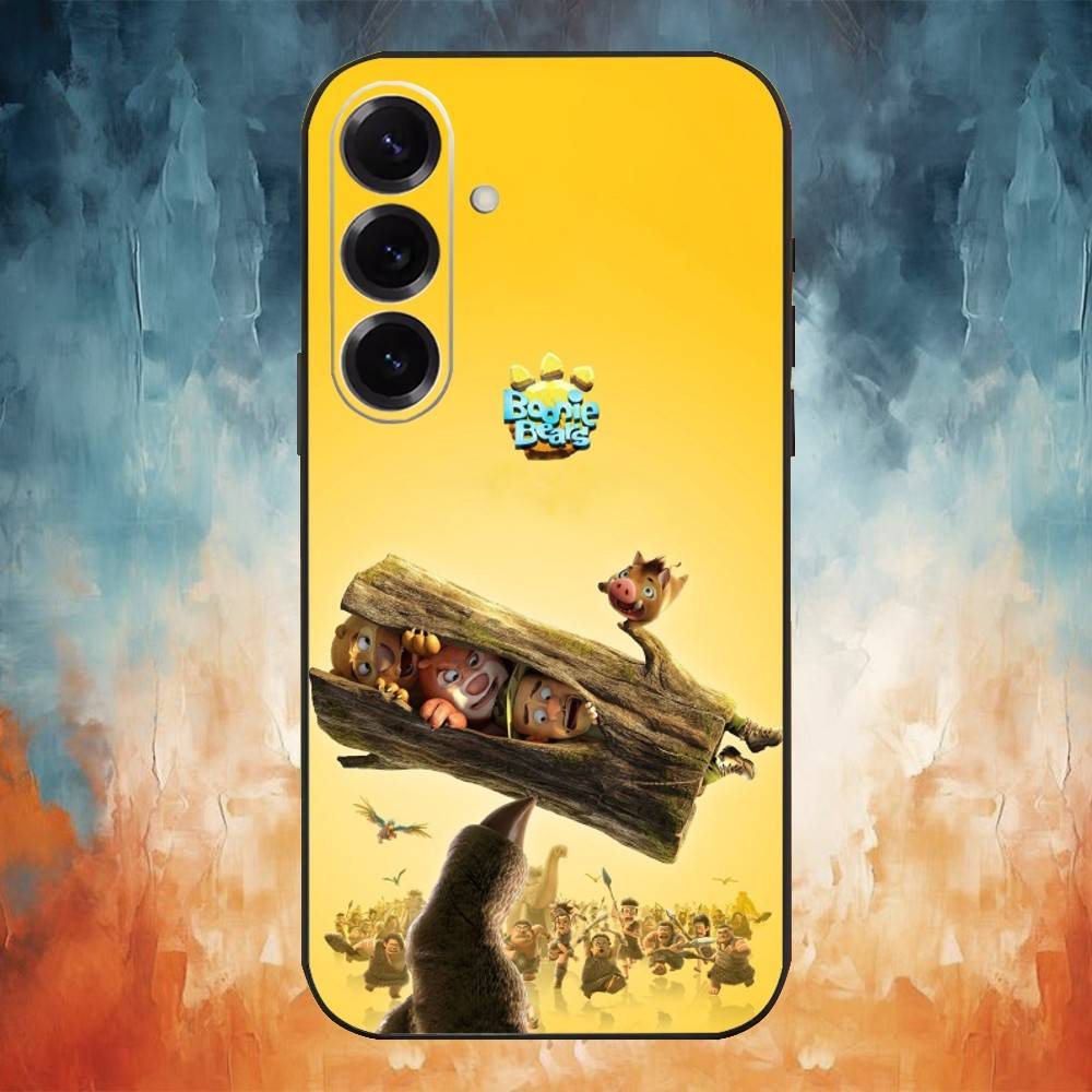 

Cartoon Boonie Bears Phone Case For Samsung Galaxy A91,80,73,72 ,71,53,52,32 ,31,22,21s,20,Soft Black Case Samsung a40