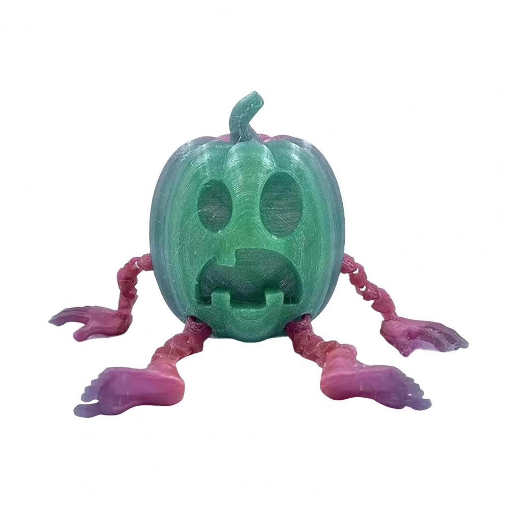 Halloween 3D Printed Pumpkin Figurine Posable Pumpkin Fidget Toy Movable Pumpkin Action Figure Desktop Decoration Ornament Festi