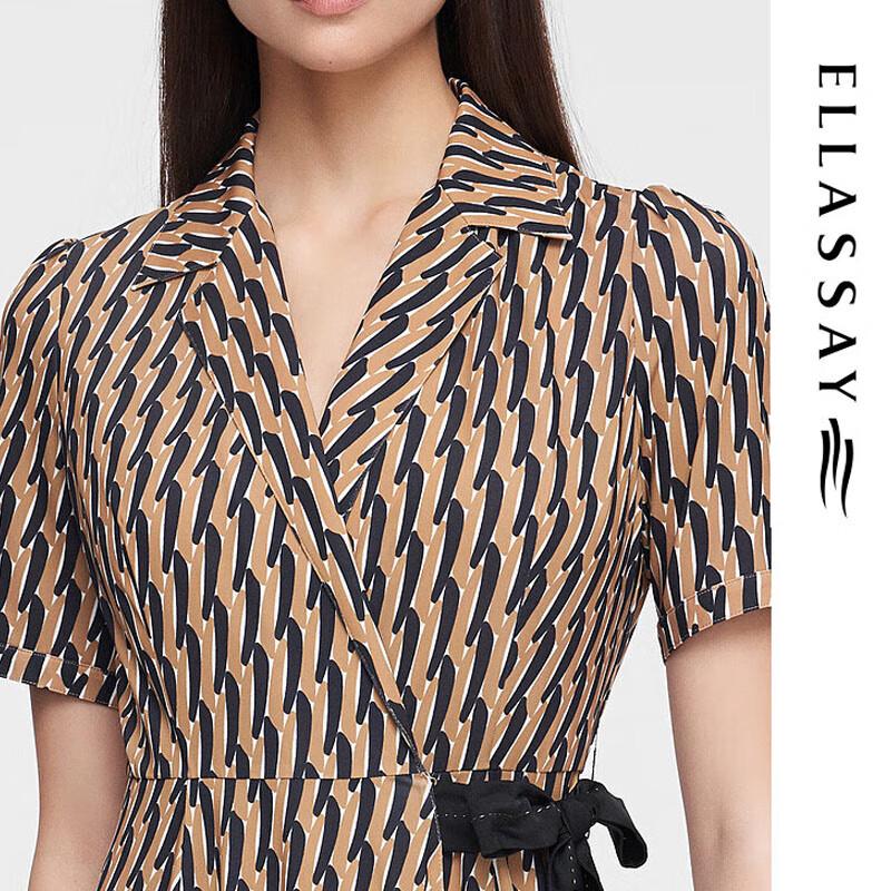 ELLASSAY Spring Floral Geometric Retro Tea Dress