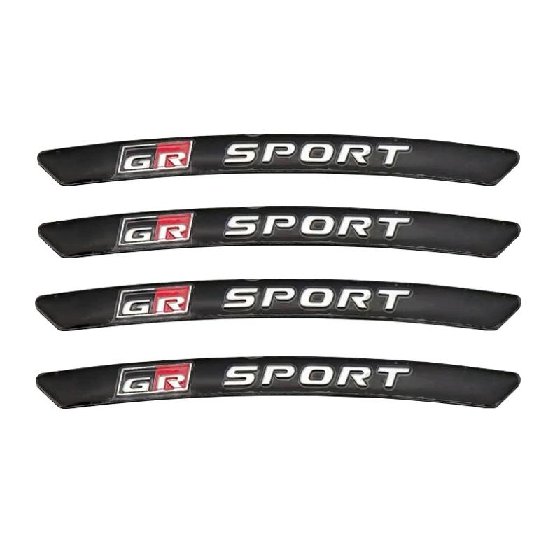 4Pcs Car Wheel Sticker Decal For Toyota GR Sport Gazoo Racing YARiS RZ RC RAV4 C-HR Corolla Prius Harrier Camry Prado Highlander