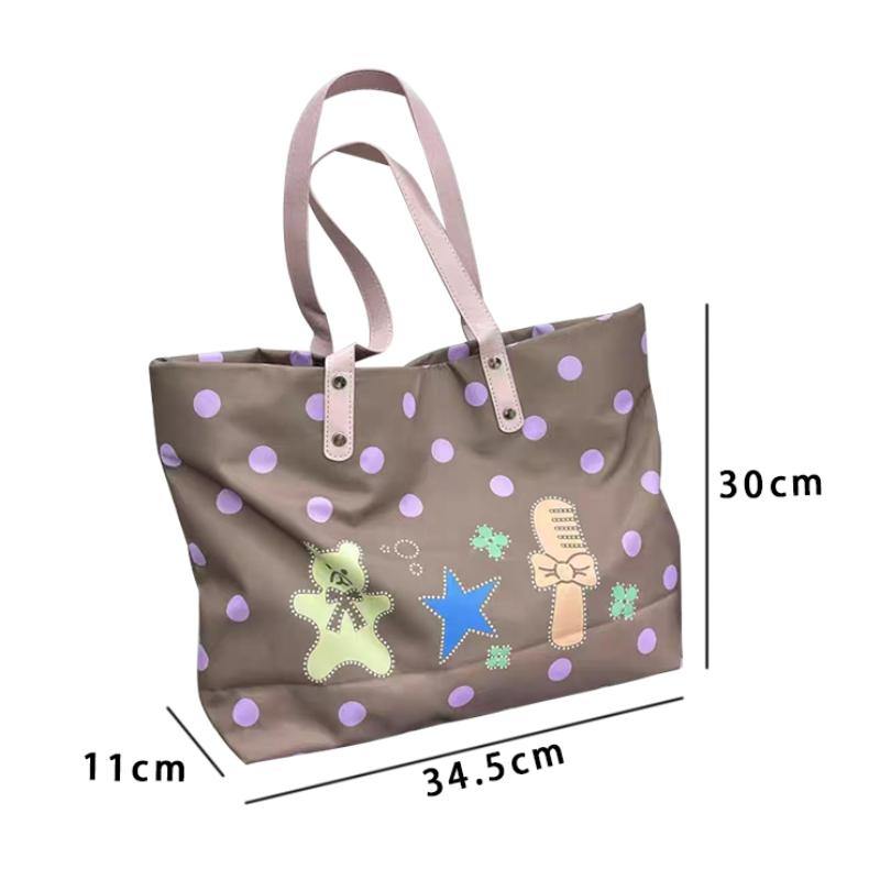 

Y2k Star Eye Print Tote Bag Oversized Pink Nylon Shoulder Bag Trendy Harajuku Style Crossbody Bag Streetwear Handbag For Women коричневий