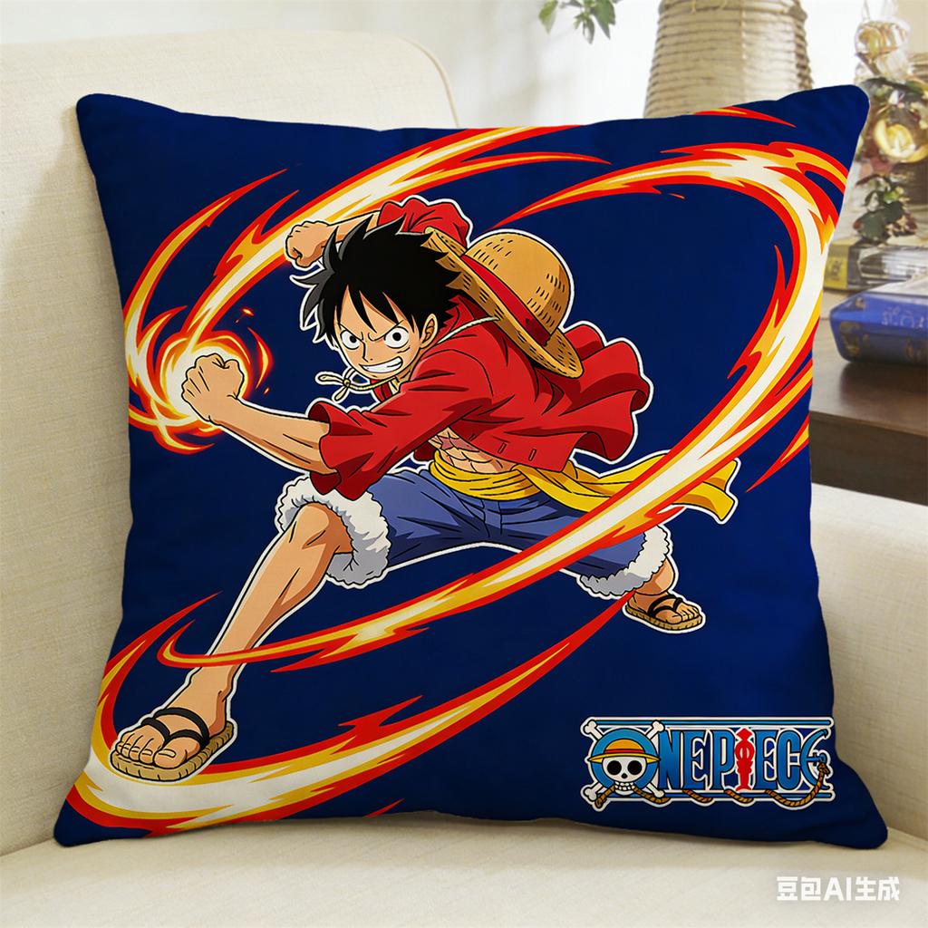 One Piece Pillow Cover Anime Fan Favorite Character Print Decorative Pillowcase for Bedroom Living Room and Anime Enthusiasts