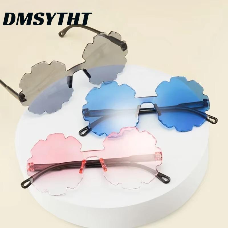 Non-polarized Fashion Rimless Irregular Edge Trimming Cute Flower Cartoon Sunglasses Men Women Outdoors Party Sunscreen Eyeglasses
