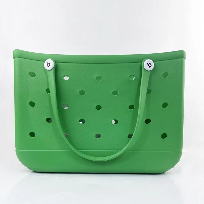 Durable Waterproof Beach Bag Storage Baskets Summer Rubber Tote Solid Color Jelly Beach Bags Sundries Organizer