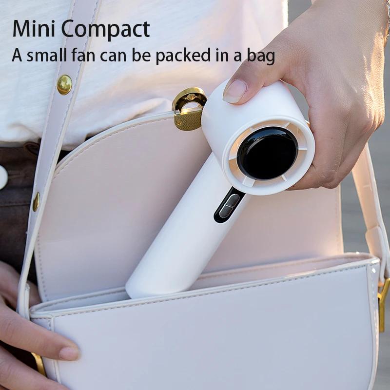 Portable Hand fan Outdoor Powerful 100-high speed Led Display Handheld Fan Rechargeable 3000mAh battery Personal Fan