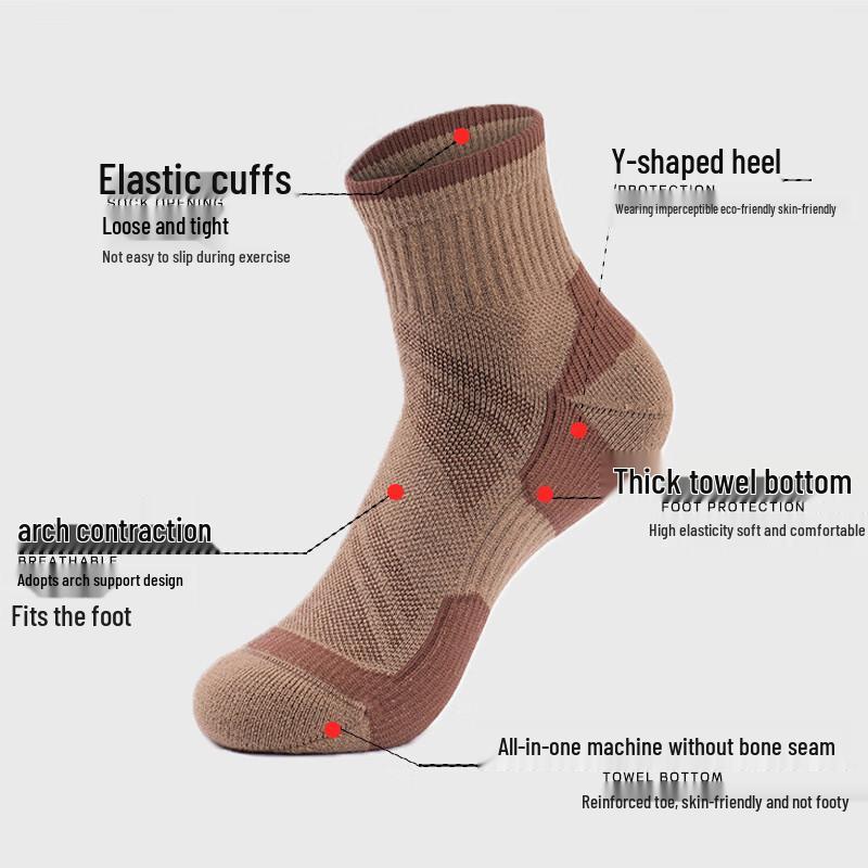 Merino Wool Thickened Sweat-Absorbing Socks (3 Pairs)