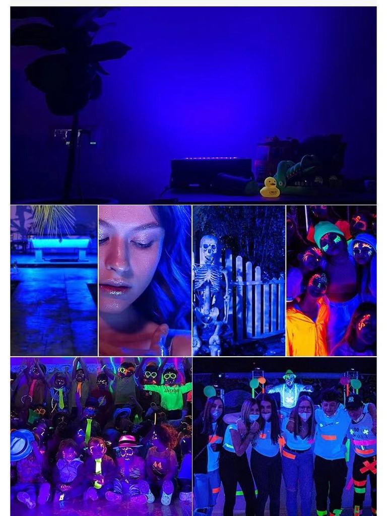 European & American Standard LED UV Floodlight, 395nm Ultraviolet Stage/Fluorescent Light with Switch & Plug Wire for Curing