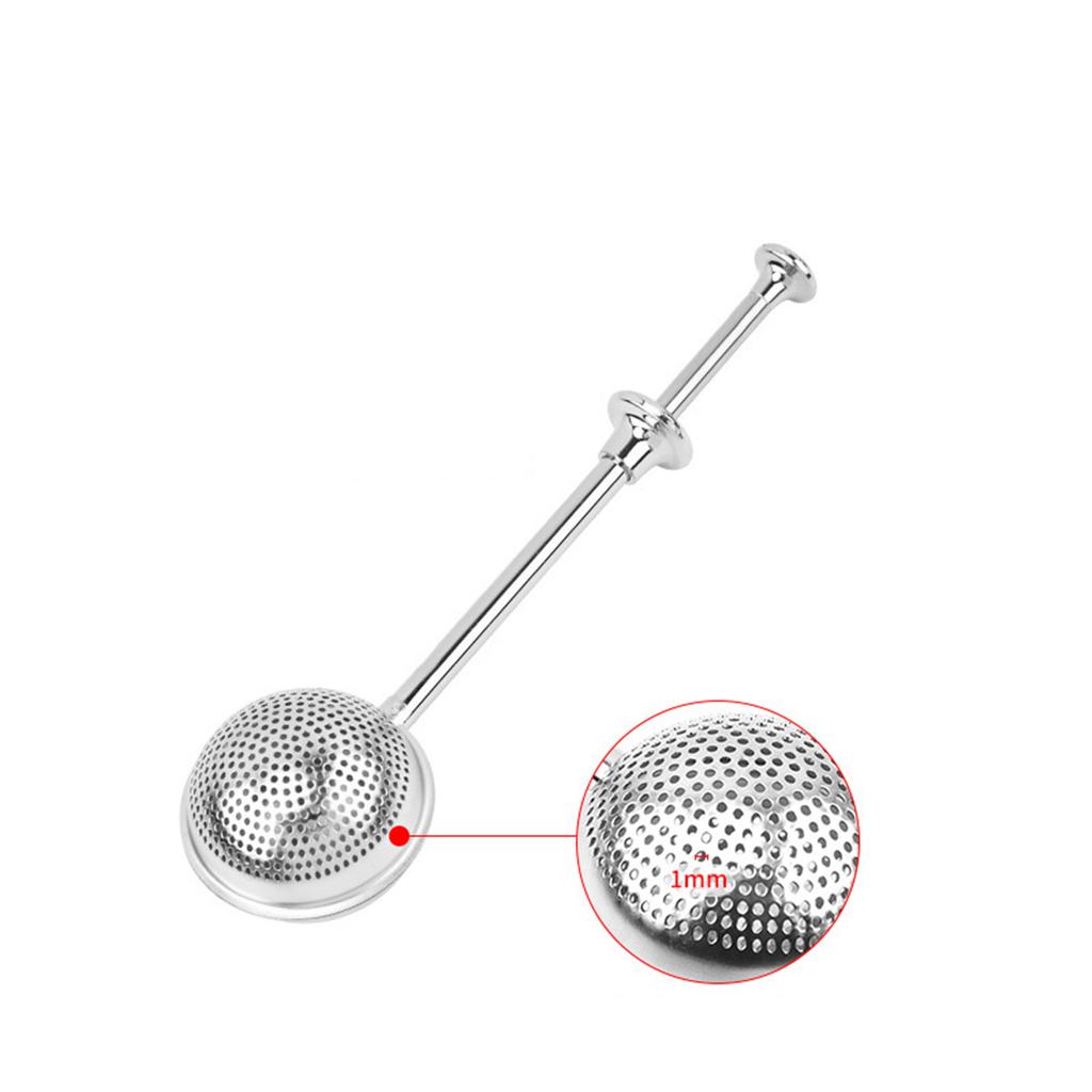 Stainless Steel Tea Infuser Ball Press Type Adjustable Handle Mesh Strainer for Loose Leaf Tea Brewing Kitchen Tool