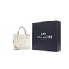 Coach Dempsey 22 Klassische Abnehmbare Schultergurt Leder Tragetasche Einkaufstasche Crossbody Handtasche Klein Damen Tote Weiß C5268-IMCHK