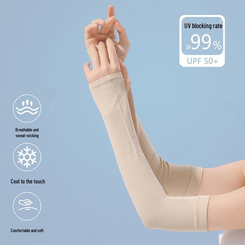 

2025 Unisex UV-Protection Fingerless Ice Silk Sleeves for Summer Outdoor Cycling & Military Training One Size