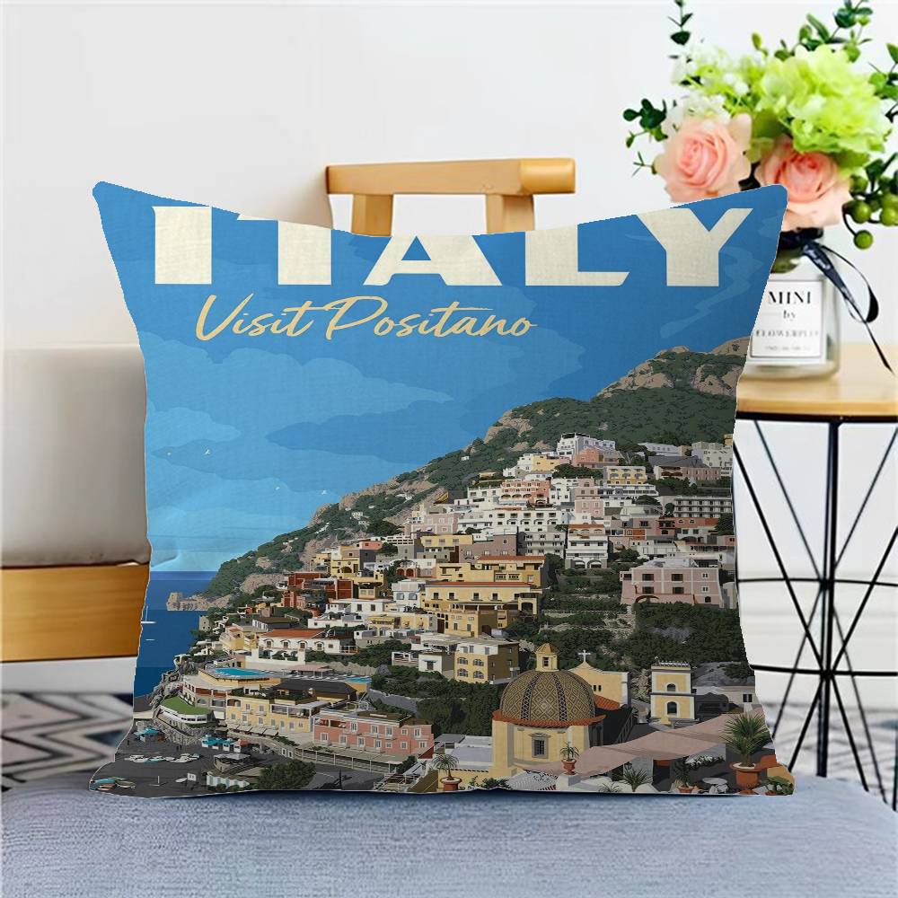 World Cities Travel Cushion Cover Pillowcase Upholstery Sofa Throw Pillow Home Decor Pillowcas