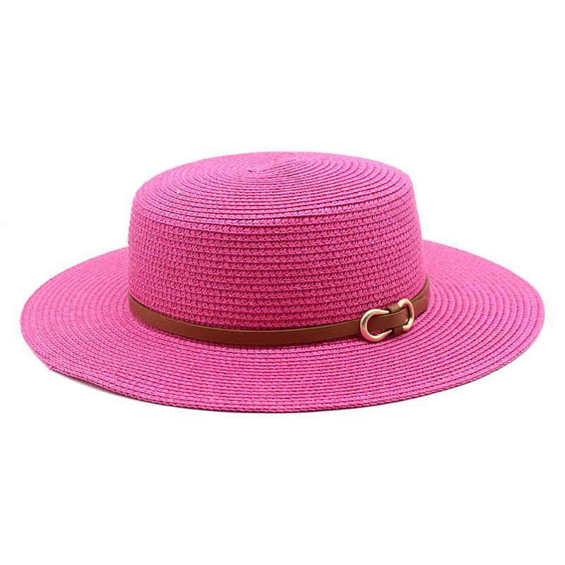 Spring And Summer Straw Hat Women'S Summer Flat Top Top Top Hat Seaside Vacation Beach Hat Internet Celebrity Straw Hat Sun Hat