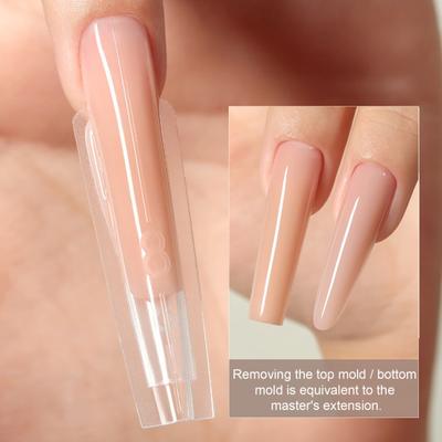 180Pcs Sandwich Nail Forms Reusable Quick Nails Extension Clear Long Nail Mold Women Home Salon Manicure Art Tools