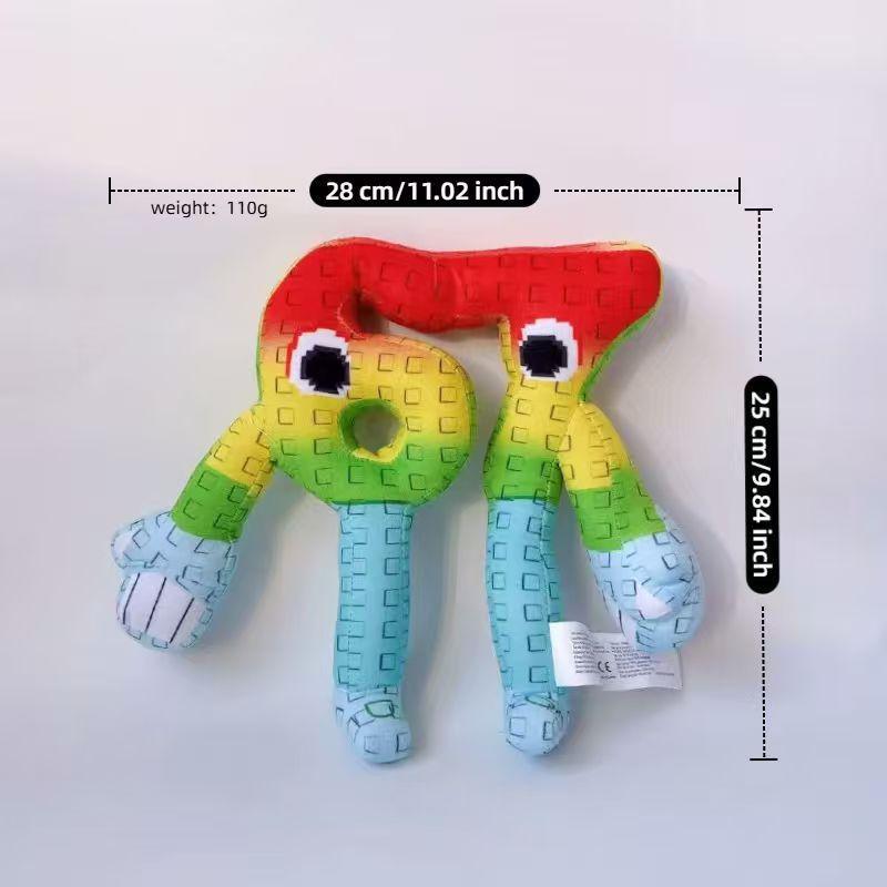 25cm Rainbow Number Plush Toy Cute House Doll Game Surrounding Toy Soft Toys for Kids Birthday Gifts 25cm