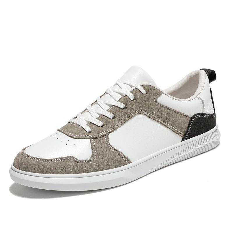 Men's Casual White Round Toe Low-Top Lightweight Sneakers for Spring and Autumn