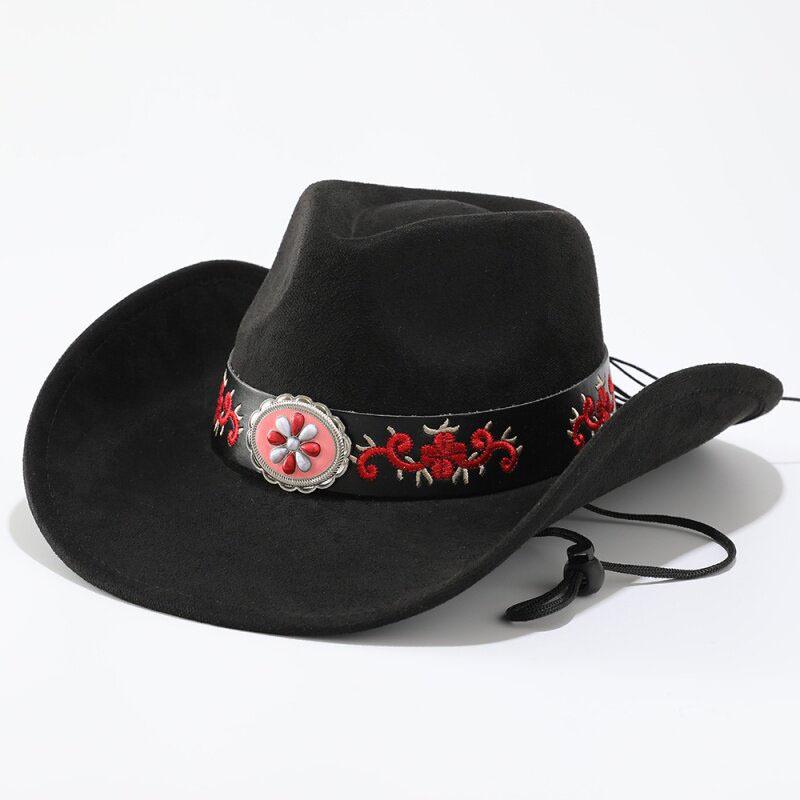 European and American retro western cowboy hat Tibetan big edge hat men's and women's jazz hat sunscreen riding hat sunshade hat belt