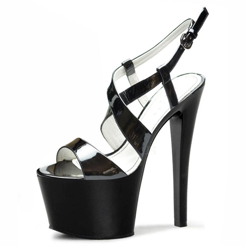 New waterproof table women's shoes hollow sandals thin heels hate sky high 15cm high heels