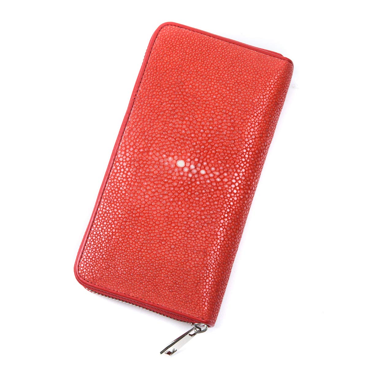 

[Revetta] Stingray Leather Long Wallet with Round Zipper, Available in 9 Colors, Stingray, Galuchat, and Red, Genuine Leather, Large Capacity