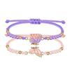Adjustable Cross-Woven Butterfly Bracelet for Couples & Best Friends - Versatile Sweet Style Hand Jewelry