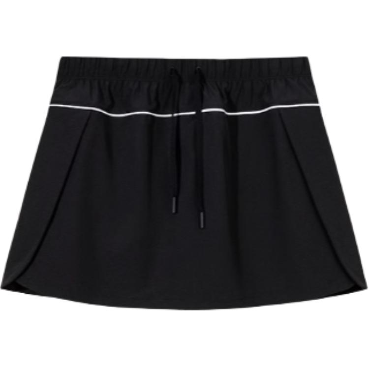 Anta Sports Simple Solid Color Lace Comfortable Breathable Casual Skirt Women skirts Basic-Black 162527216U-4