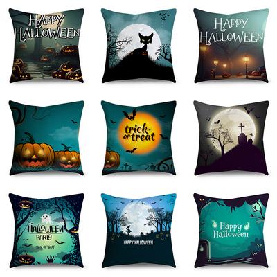 Halloween Theme Horror Pumpkin Print Pattern Cushion Cover Home Living Room Sofa Decoration Polyester Zipper Pillow Pillow Cover