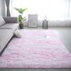 Simple Colorful Tie-Dye Silk Hair Carpet Non-Slip Bedroom Living Room Dirty Resistant Wearable Floor Mats Home Decoration