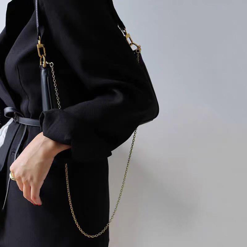 Retro Torebka na Łańcuszku Bagietka Pod Pachę - Damska Wszechstronna, Modna Torebka Crossbody i na Ramię