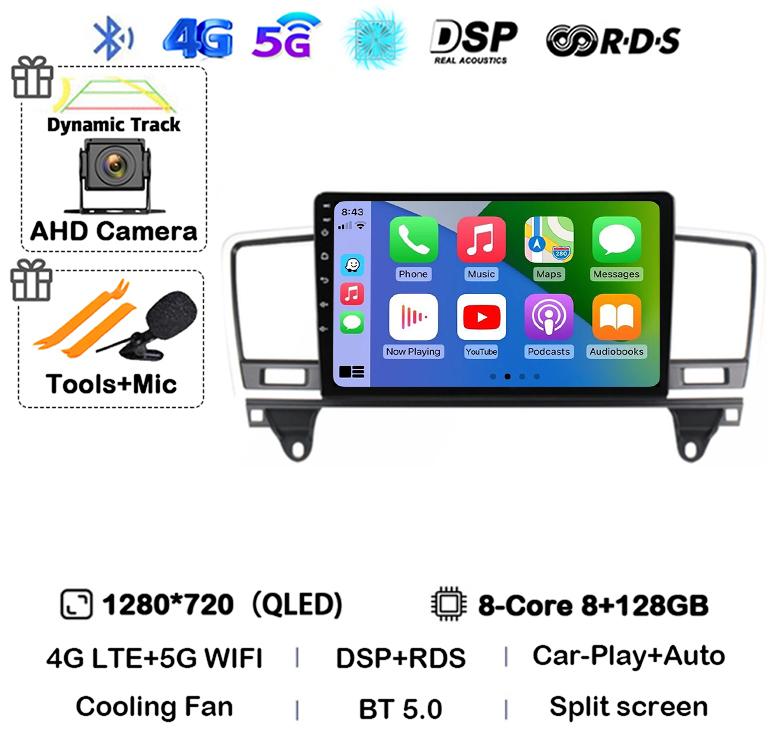 Android 14 Carplay Auto Car Radio For Mercedes-Benz M-Class M Class W166 ML 2011 2012 2013 2014 2015 GPS Multimedia Video Player