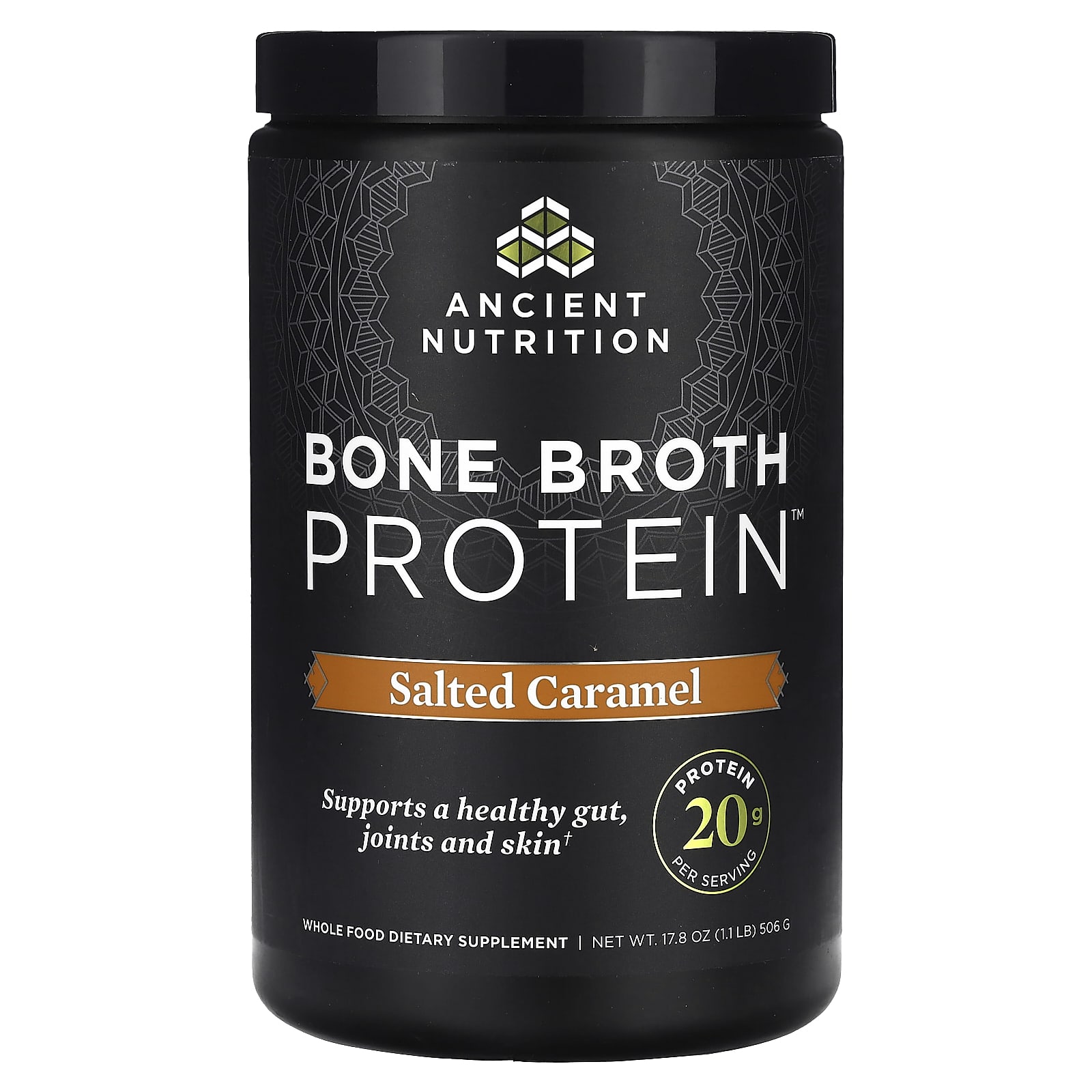 

Ancient Nutrition, Bone Broth Protein, Salted Caramel Flavor, 1.12 lb (506 g)