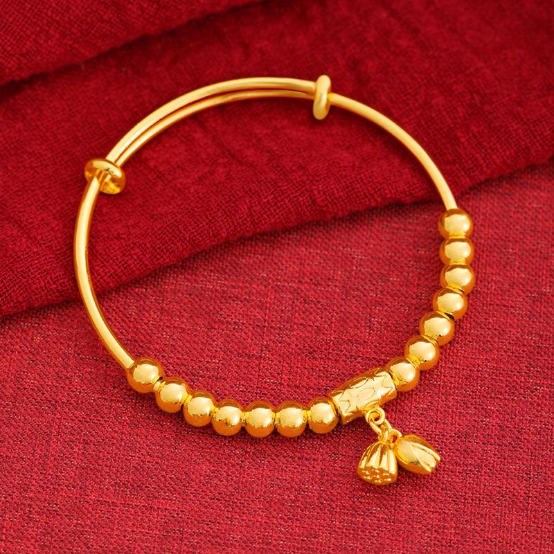 Ladies' High-End Four-Leaf Clover Gold-Tone Bracelet