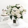 Artificial Rose Flowers Silk Peony Bouquet Home Room Table Decora Accessories Bridal Wedding Scrapbook Fake Plant Diy Gift Props