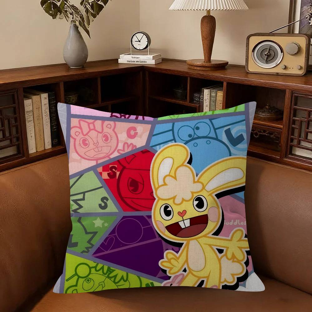 Anmie A-Happy Tree Friends-S Pillow Cover Sofa Cushion Cover Home Room Decoration Children Gift