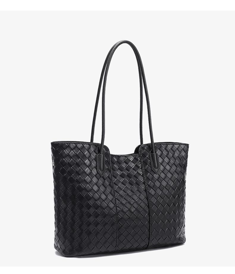 High-End Genuine Leather Women's Woven Tote Bag - Large Capacity, Versatile Cowhide Handbag