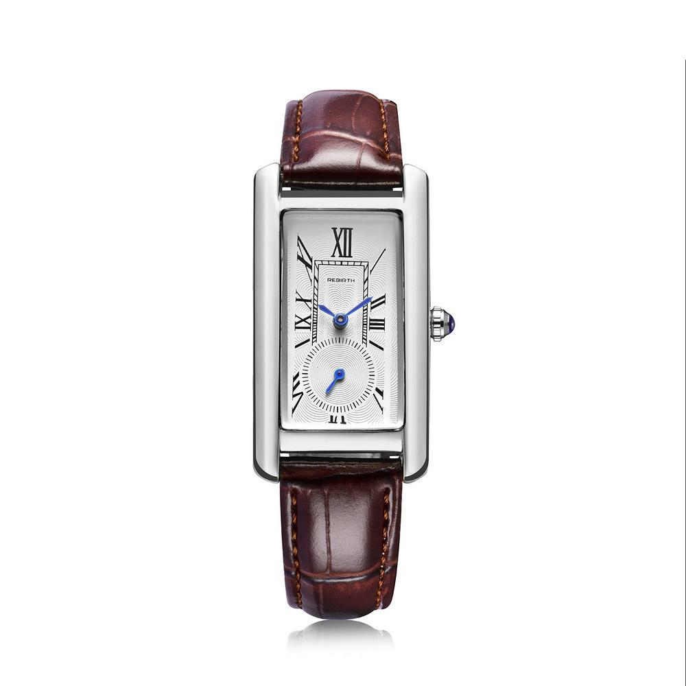 Reloj de Cuarzo Para Mujer, Dos Y Media Manecillas Impermeable Cuadrado Escala Romana Correa Para Reloj de Moda de Mujer