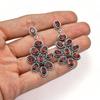 Garnet Statement Earrings: 925 Sterling Silver Dangle Earrings